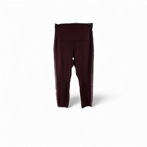 Lululemon Burgundy Align High Rise with Velvet Stripe on the Sides Size 8